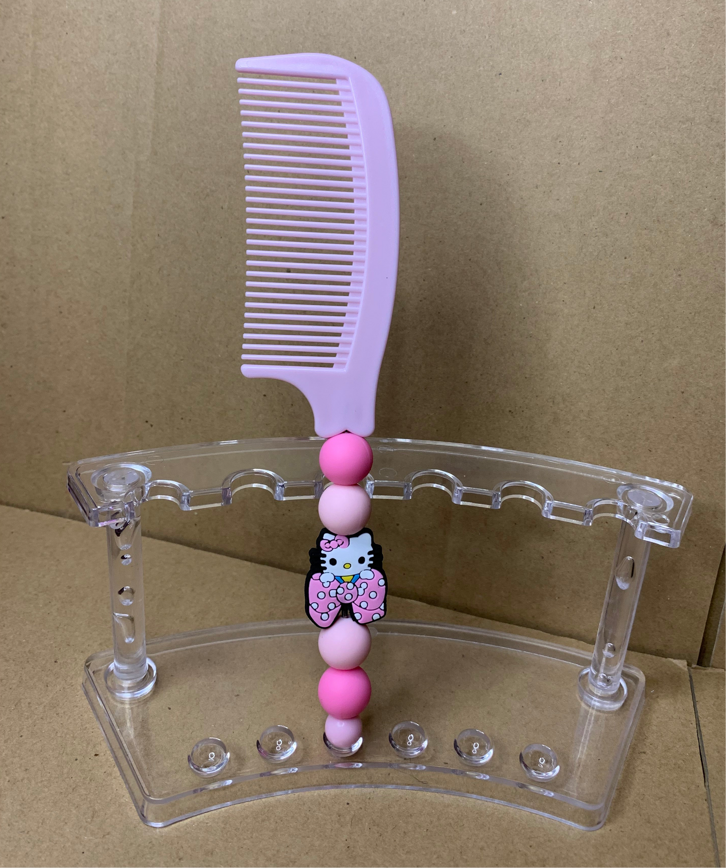 🖤Beaded & charmed hair comb🪮& mirror🪞set