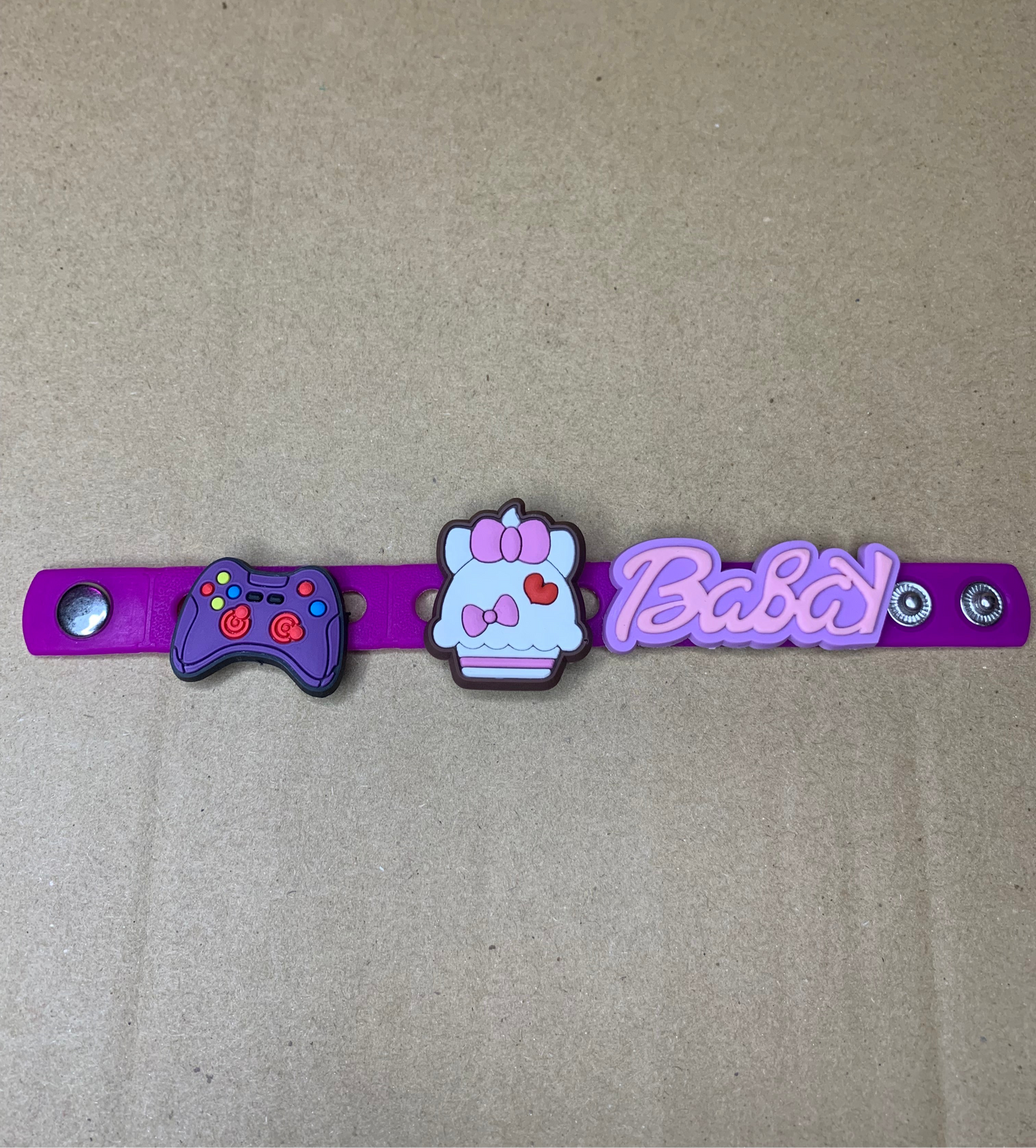 💜Kids silicone snap charm braclet💜