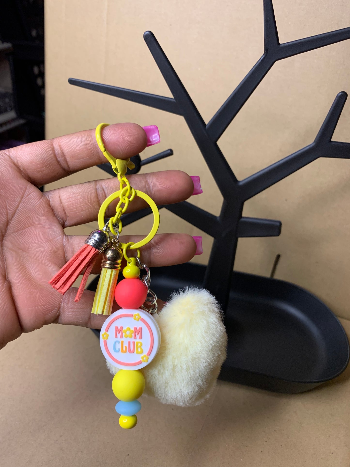 💛Beaded & charmed keychain🔑