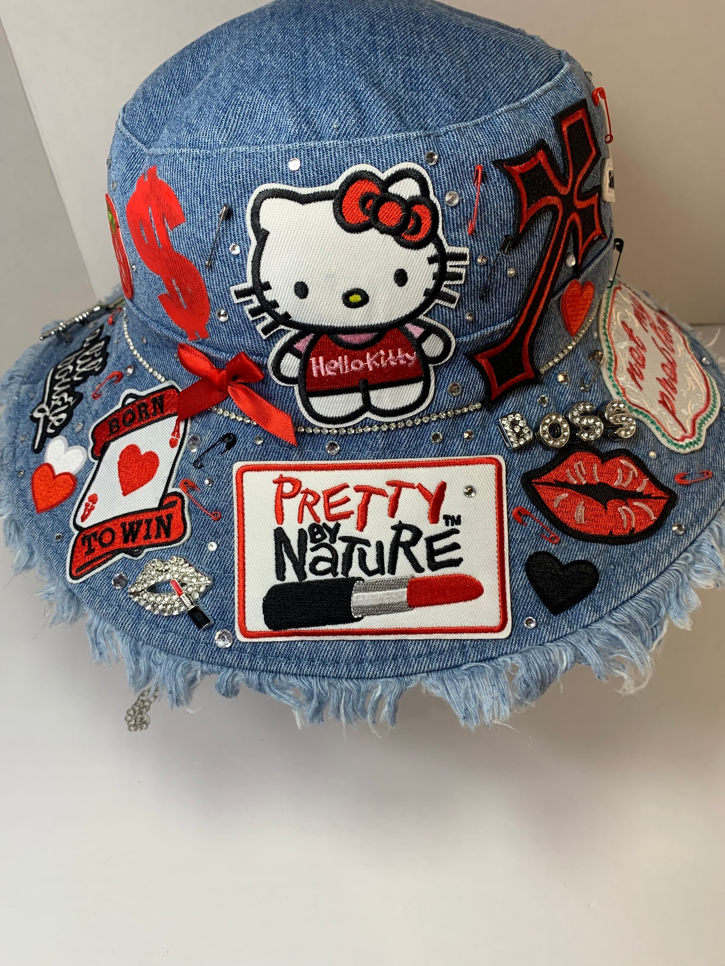 ❤️Super junky bucket hat🎩blue Jean🩵