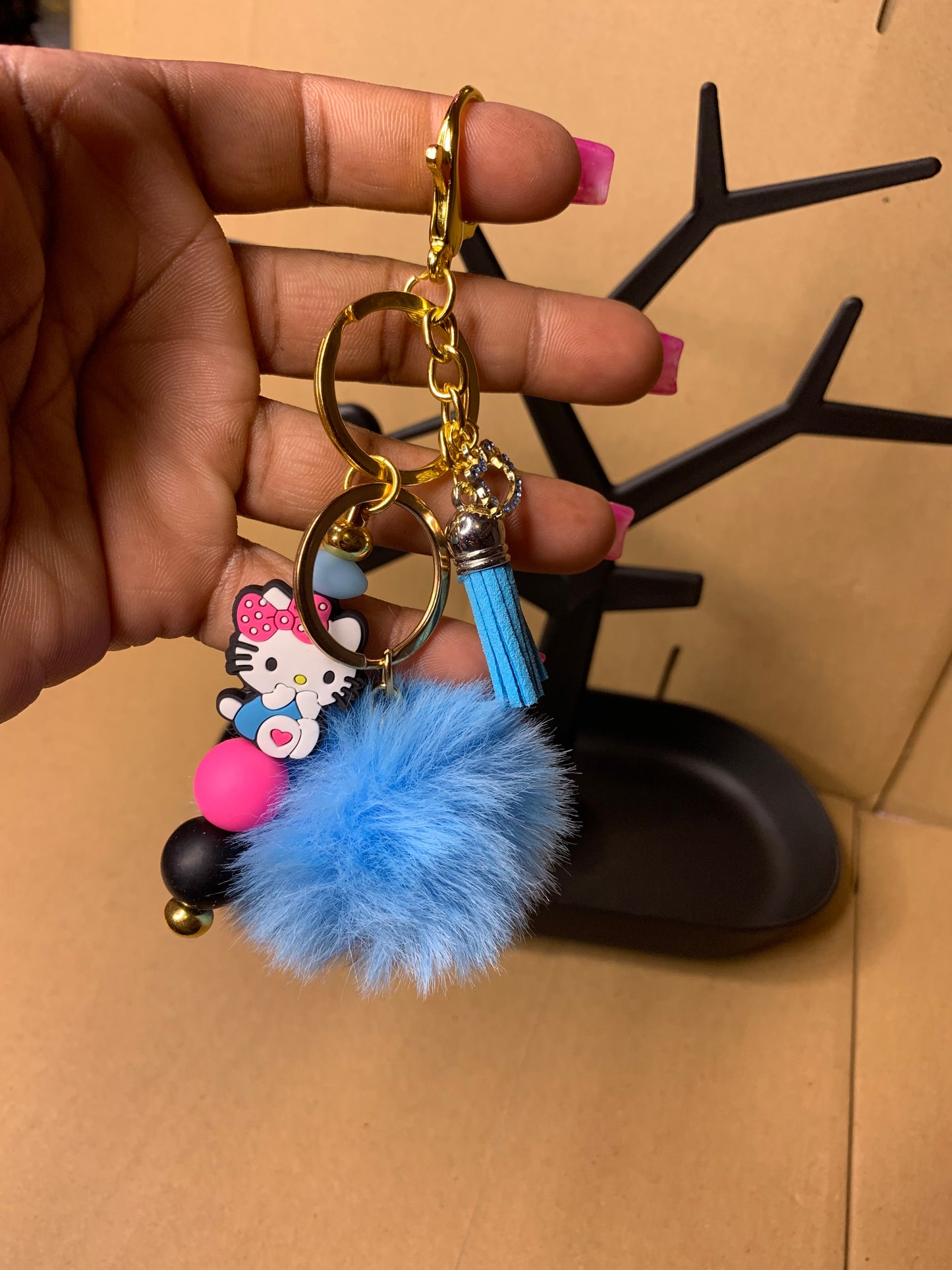 🩷Beaded & charmed keychain🔑