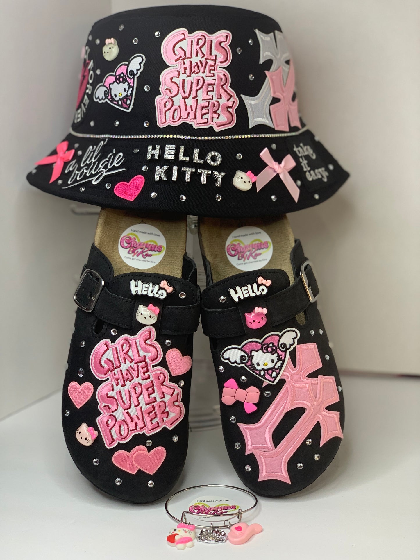 🩷Super junky bucket hat & clogs set🎩hello kitty😘