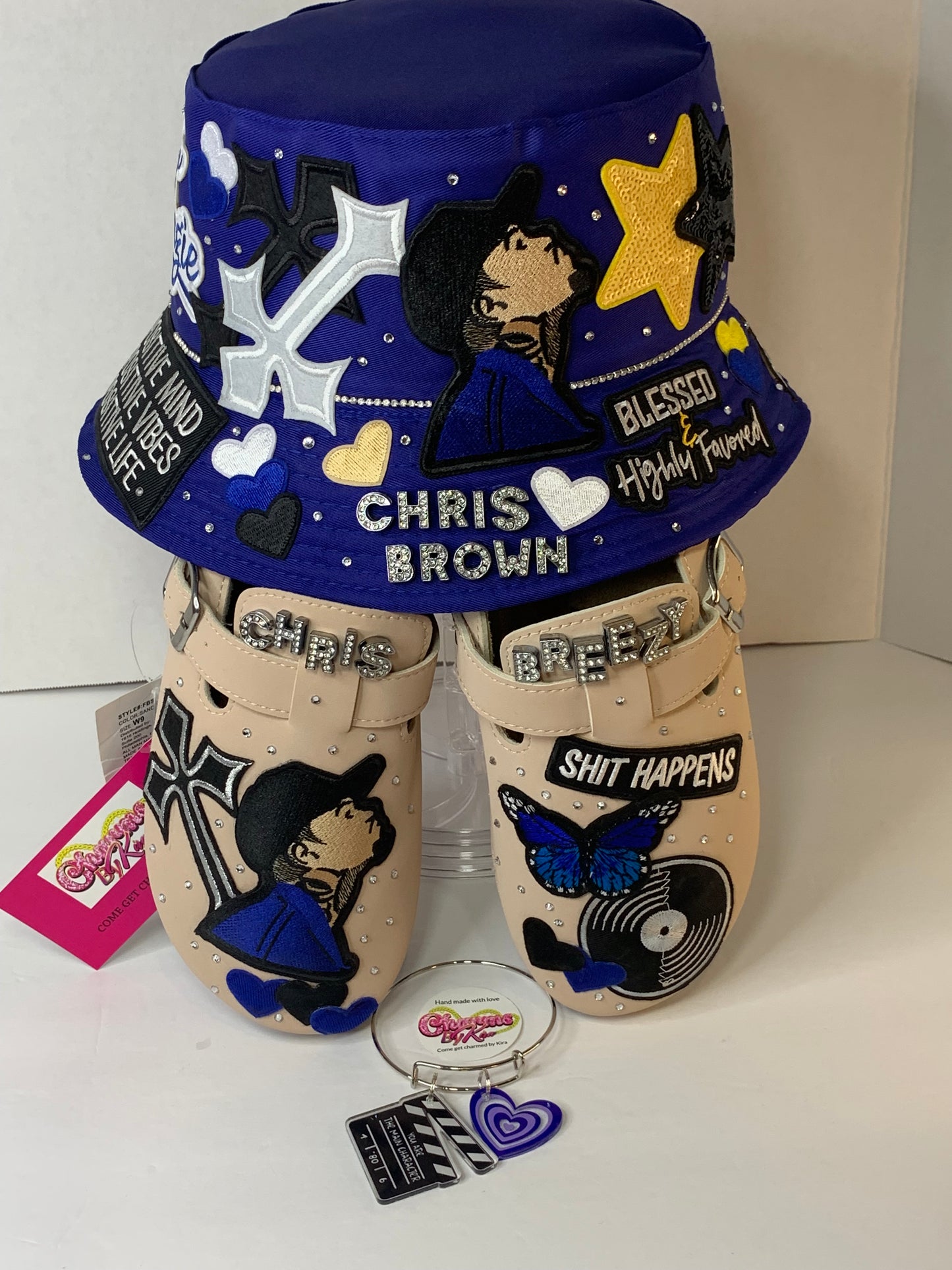 💙Super junky bucket hat🎩& clog set🖤Chris brown😎
