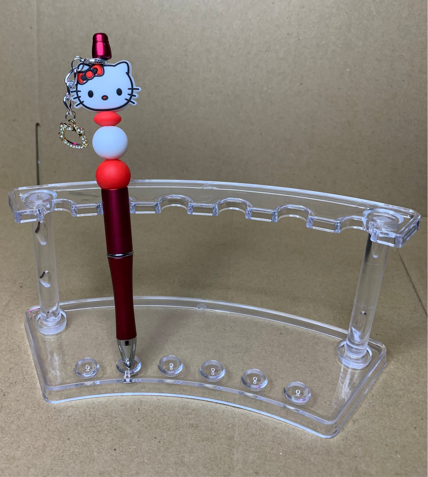 🤍Beaded & charmed keychain🔑& ink pen🖊️set❤️