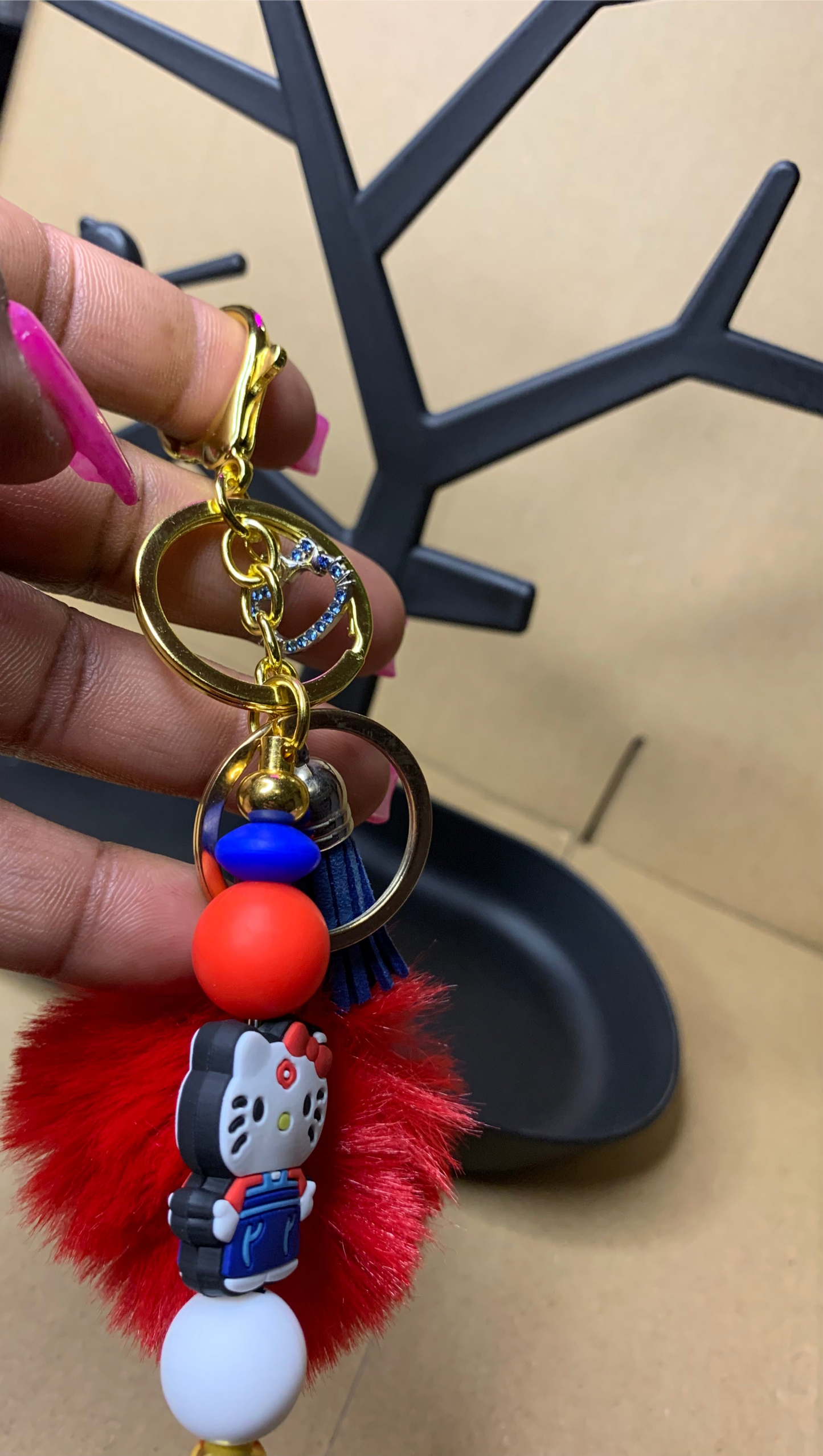 ❤️Beaded & charmed keychain🔑