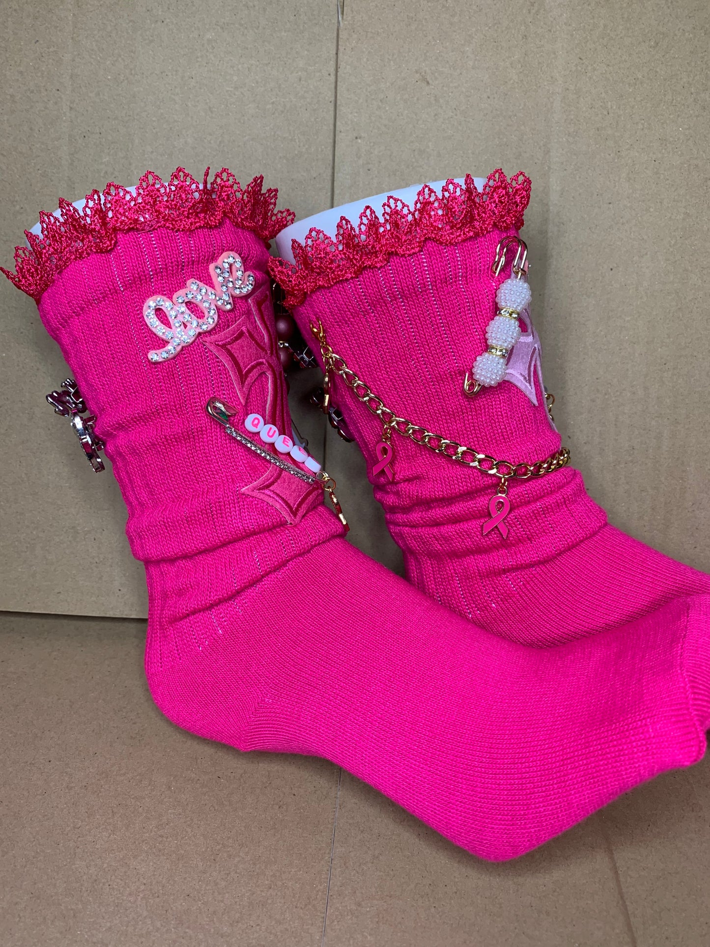 💞Acrylic cube purse & slouch socks 💞