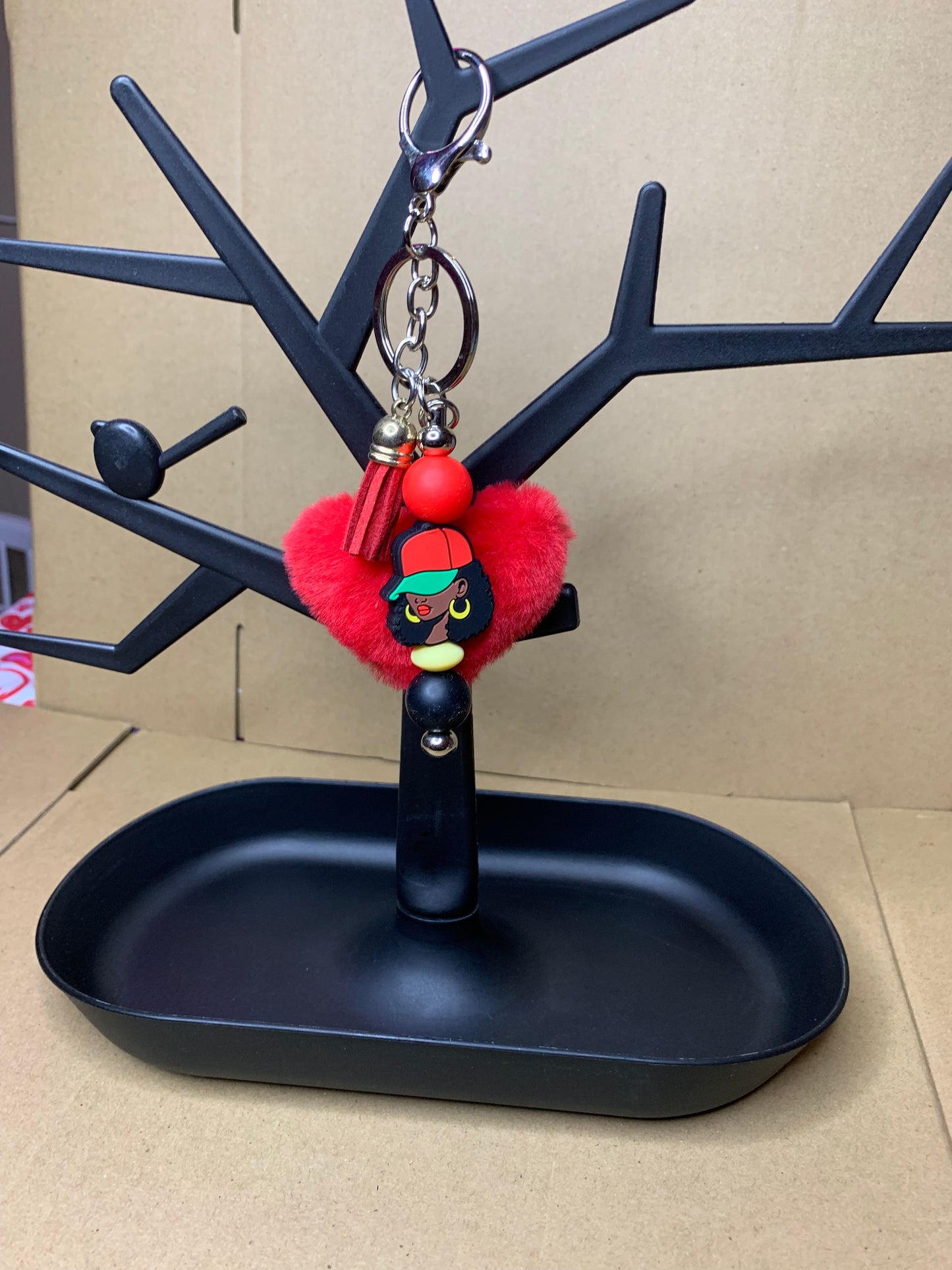 ❤️Beaded & charmed keychain🔑& ink ✍️pen set💛