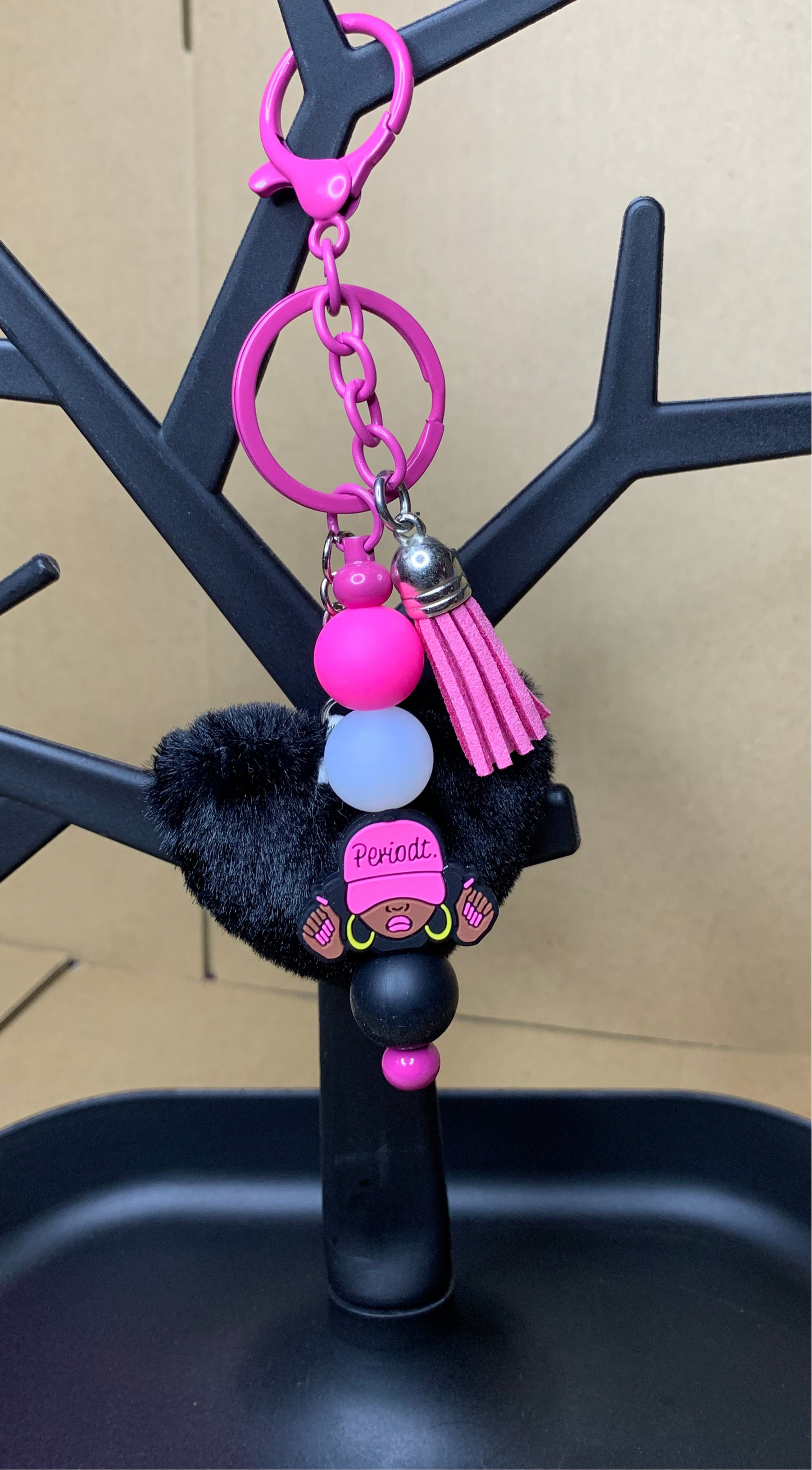 💗Beaded & charmed keychain🔑& ink✍️pen set