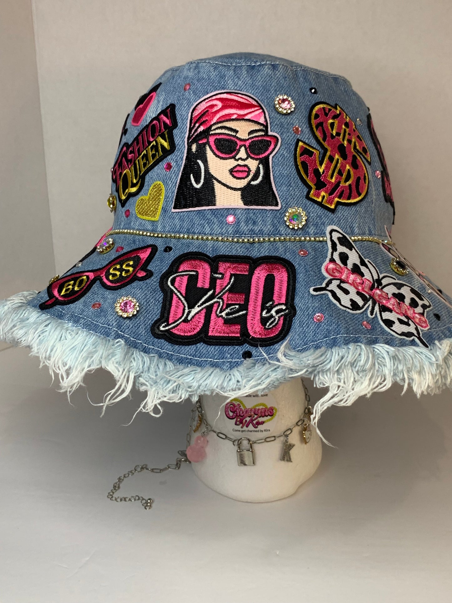 🩷Super junky bucket hat & clogs set🎩blue Jean🩵