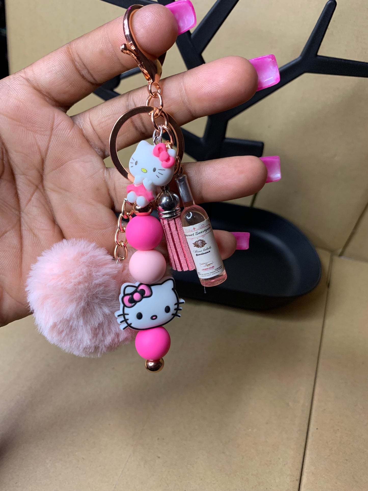 🩷Beaded & charmed keychain🔑