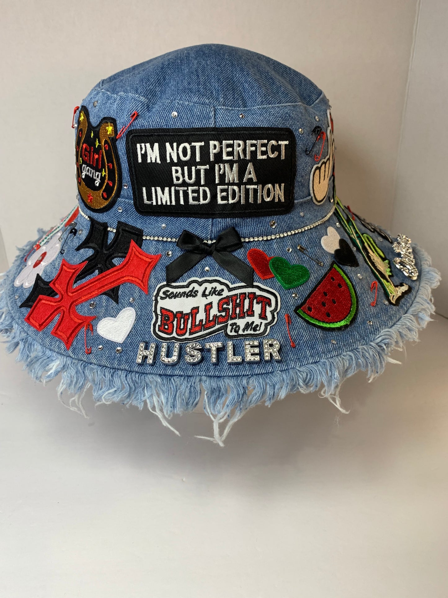 ❤️Super junky bucket hat🎩blue Jean🩵
