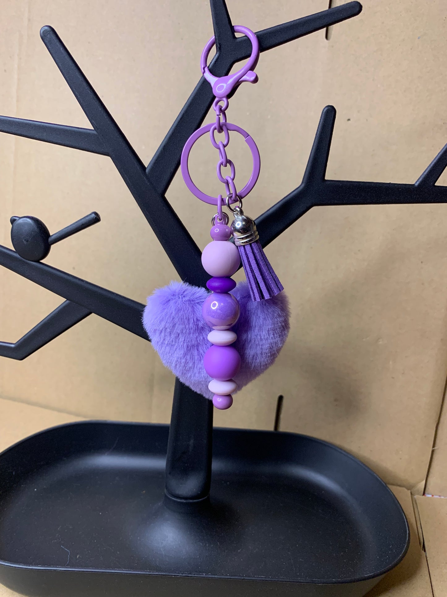 💜Beaded & charmed keychain🔑