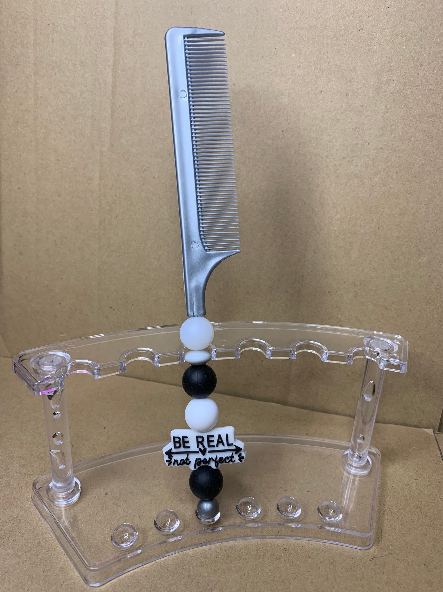 🩶Beaded & charmed hair comb🪮