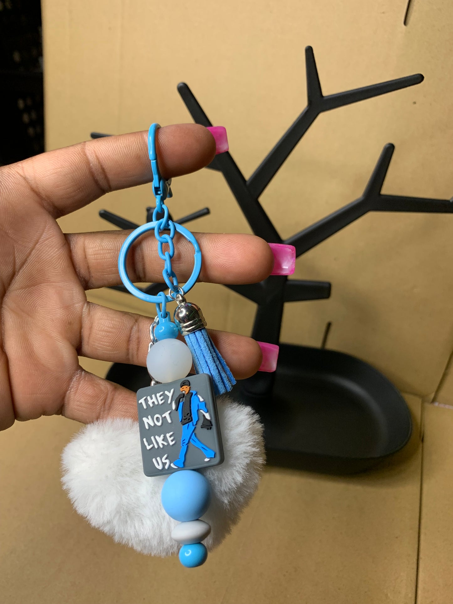 🩵Beaded & charmed keychain🔑