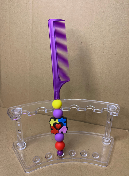 💜Beaded & charmed hair comb🪮