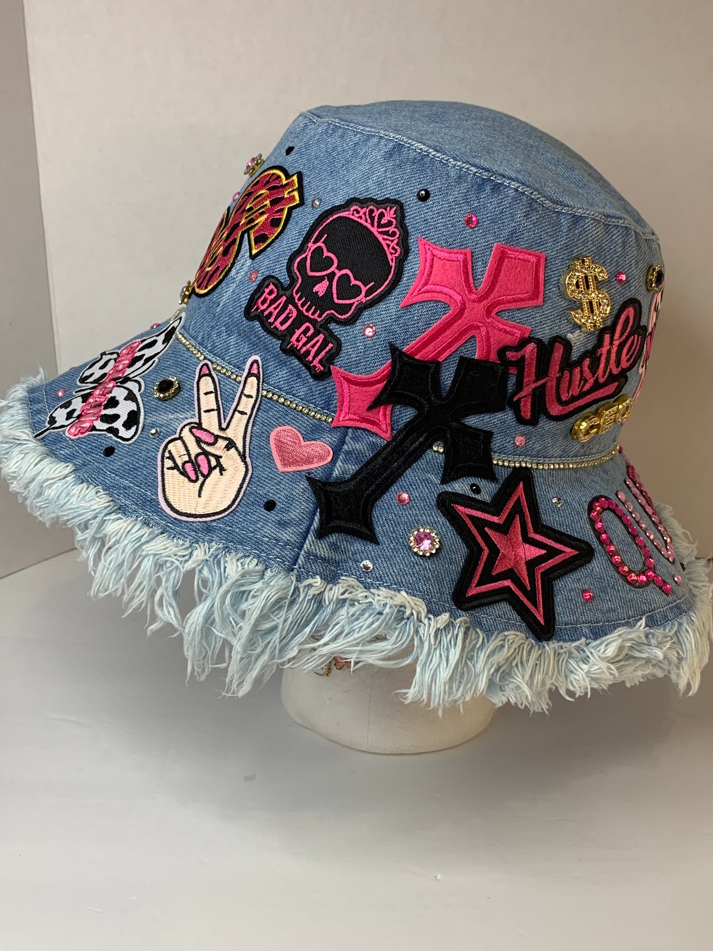 🩷Super junky bucket hat & clogs set🎩blue Jean🩵