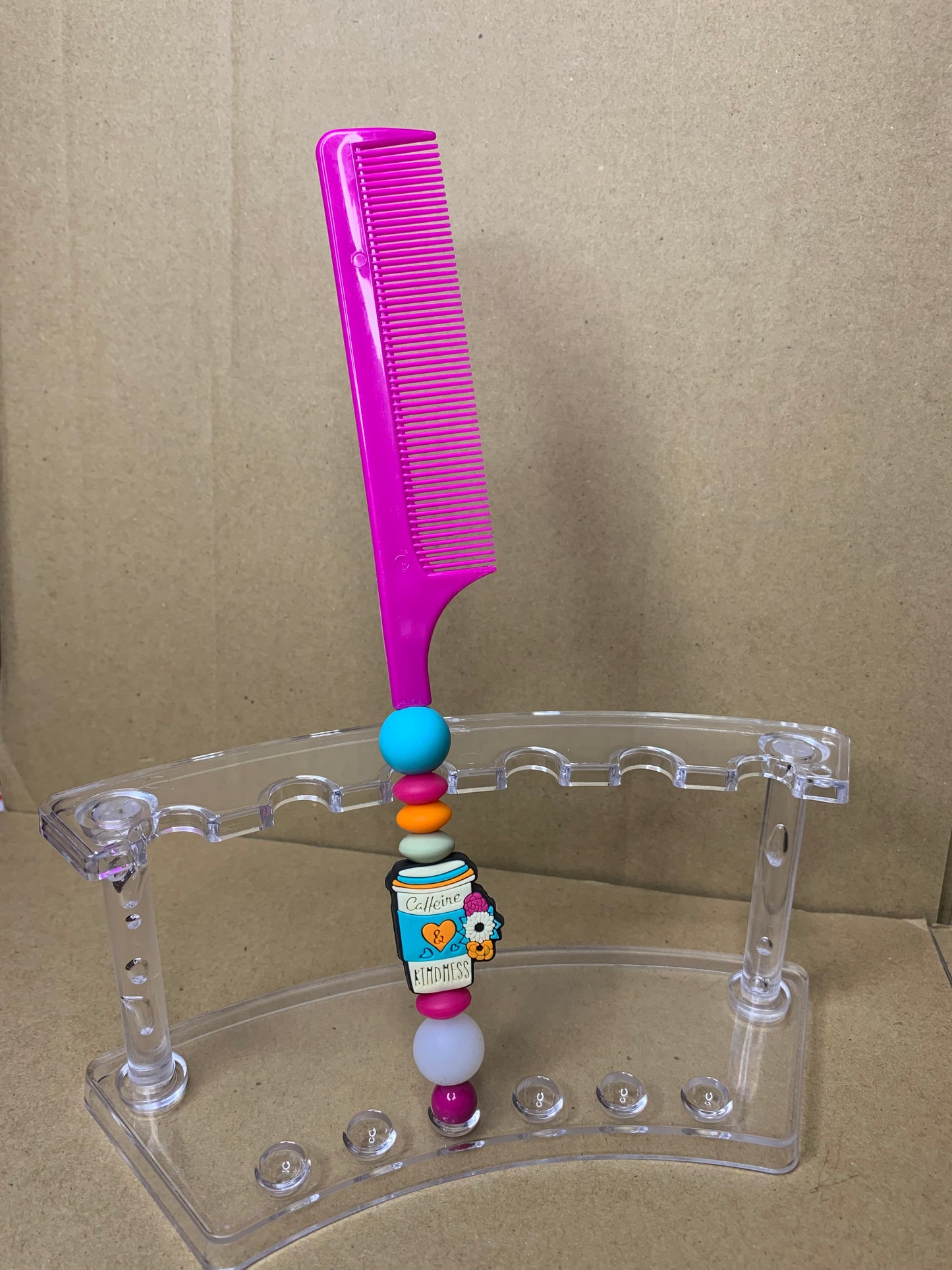 🩷Beaded & charmed hair comb🪮