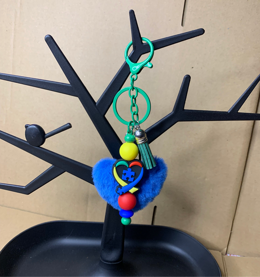 💙Beaded & charmed keychain🔑