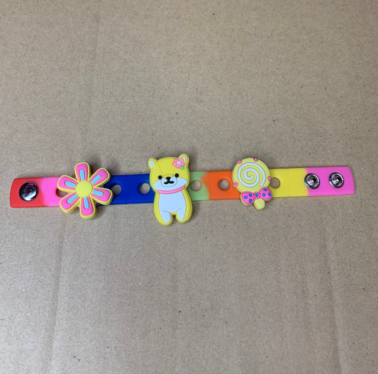 💙Kids silicone snap charm braclet🩷