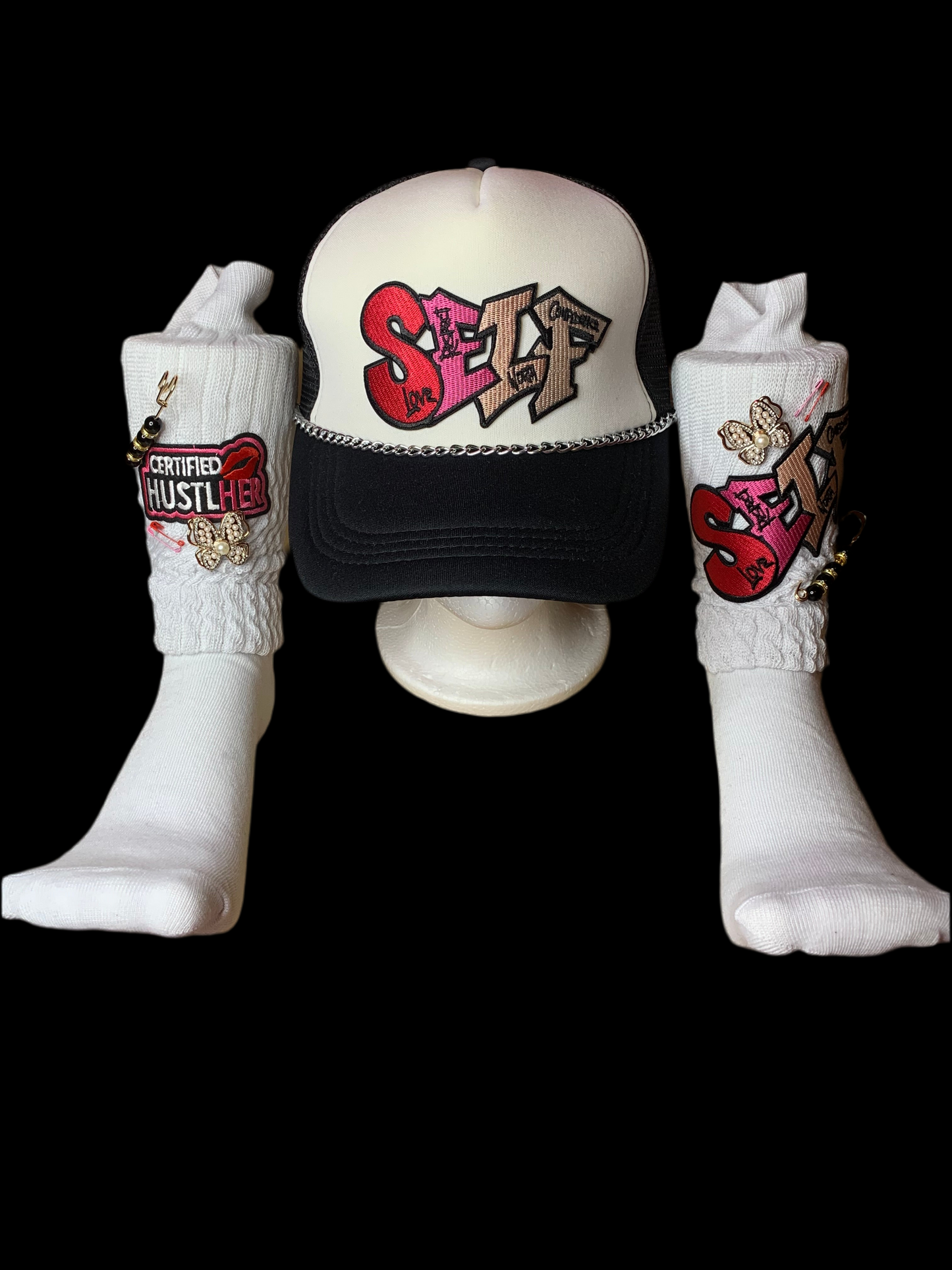 🖤SnapBack trucker hat🧢& slouch socks🧦set