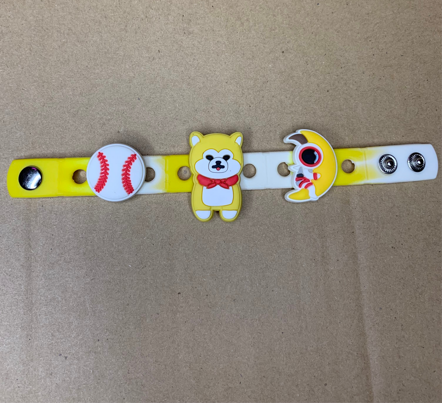 💛Kids silicone snap charm bracelet💛