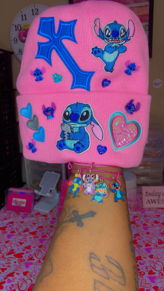 💙🩷Stitch beanie & bangle set