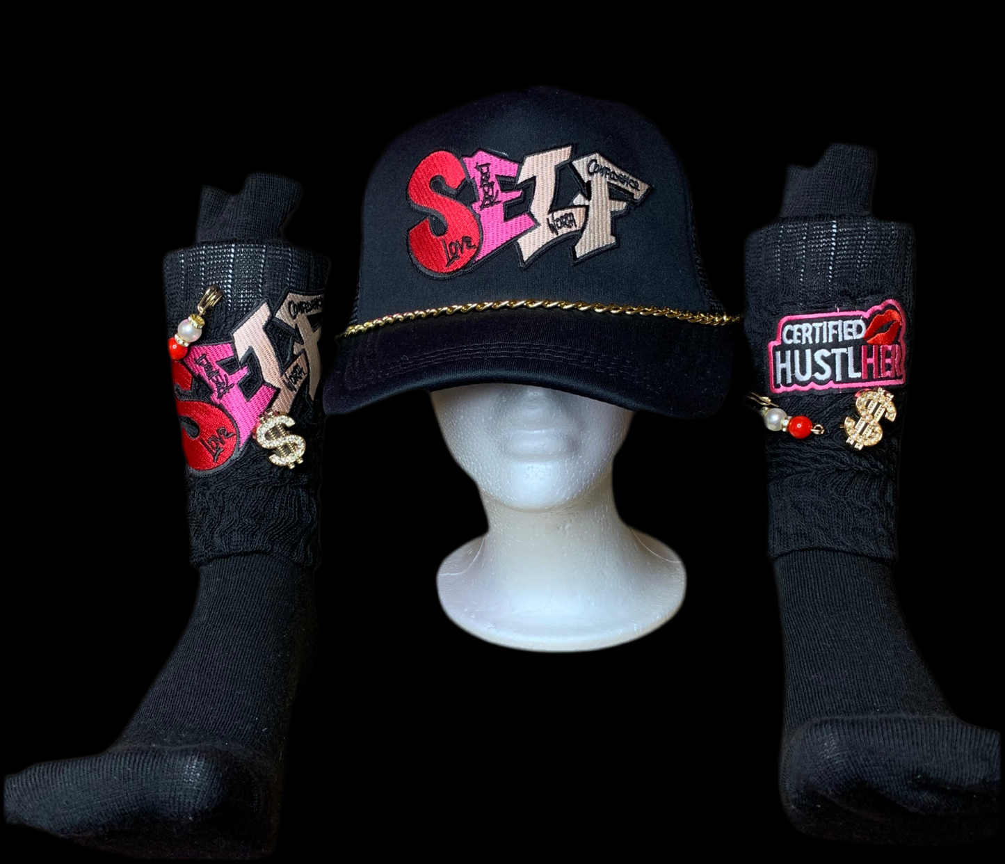 🖤SnapBack trucker hat🧢 & slouch socks🧦set