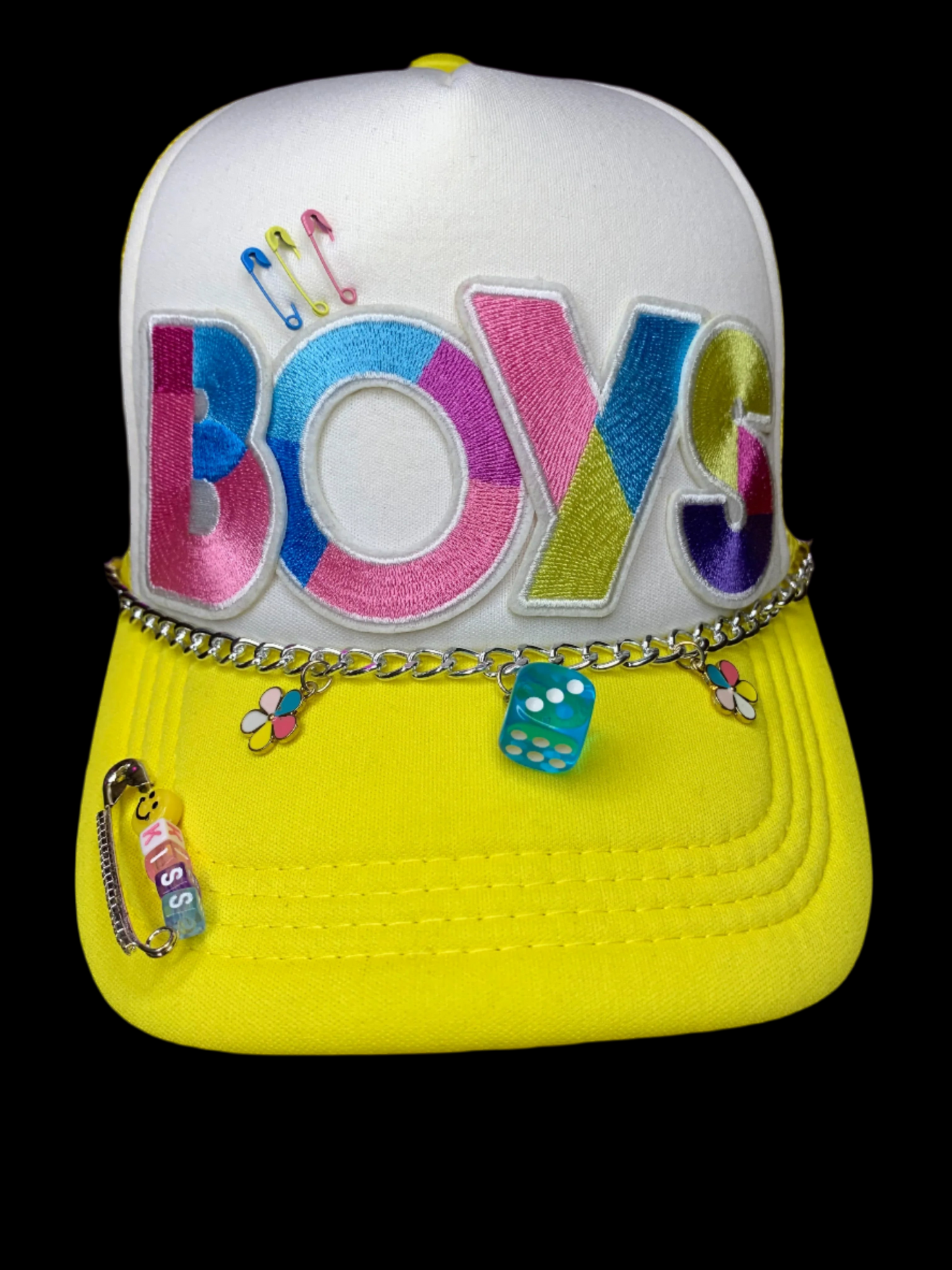 💛🩵SnapBack trucker hat🧢slouch socks🧦& charm bangles set