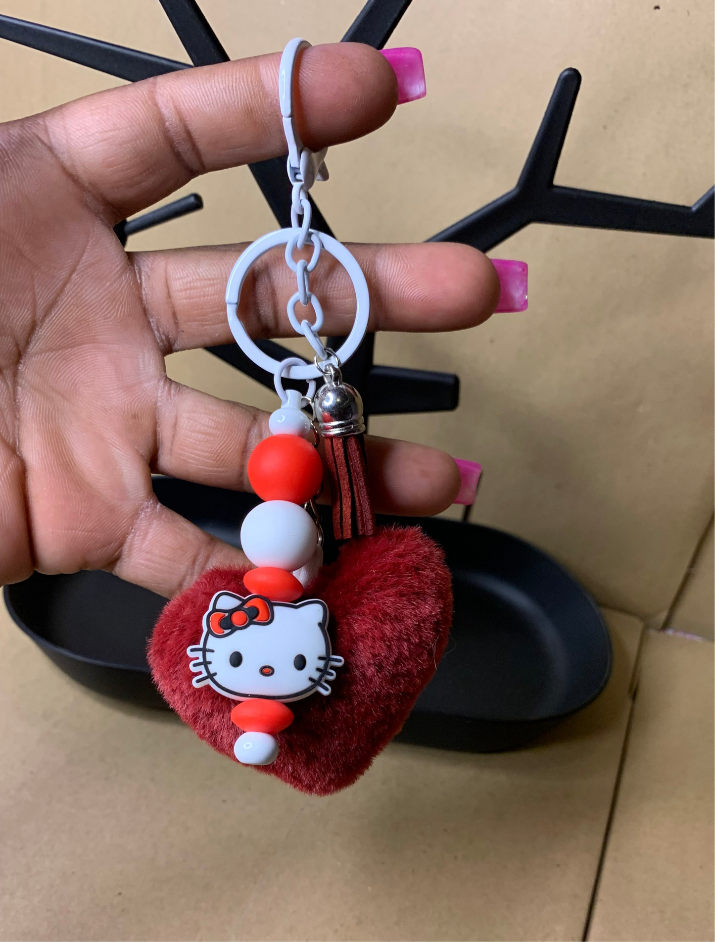 ❤️Beaded & charmed keychain