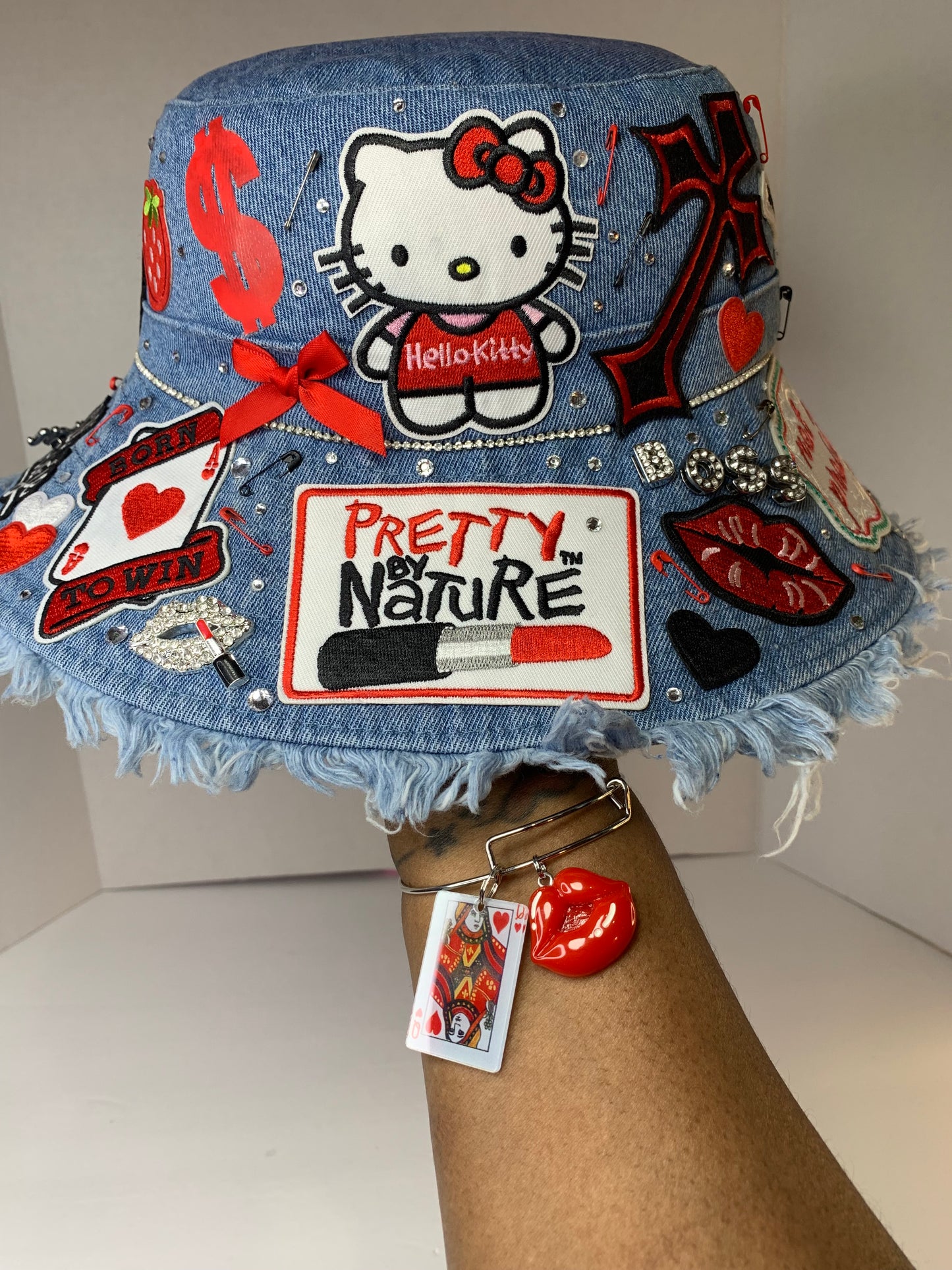 ❤️Super junky bucket hat🎩blue Jean🩵