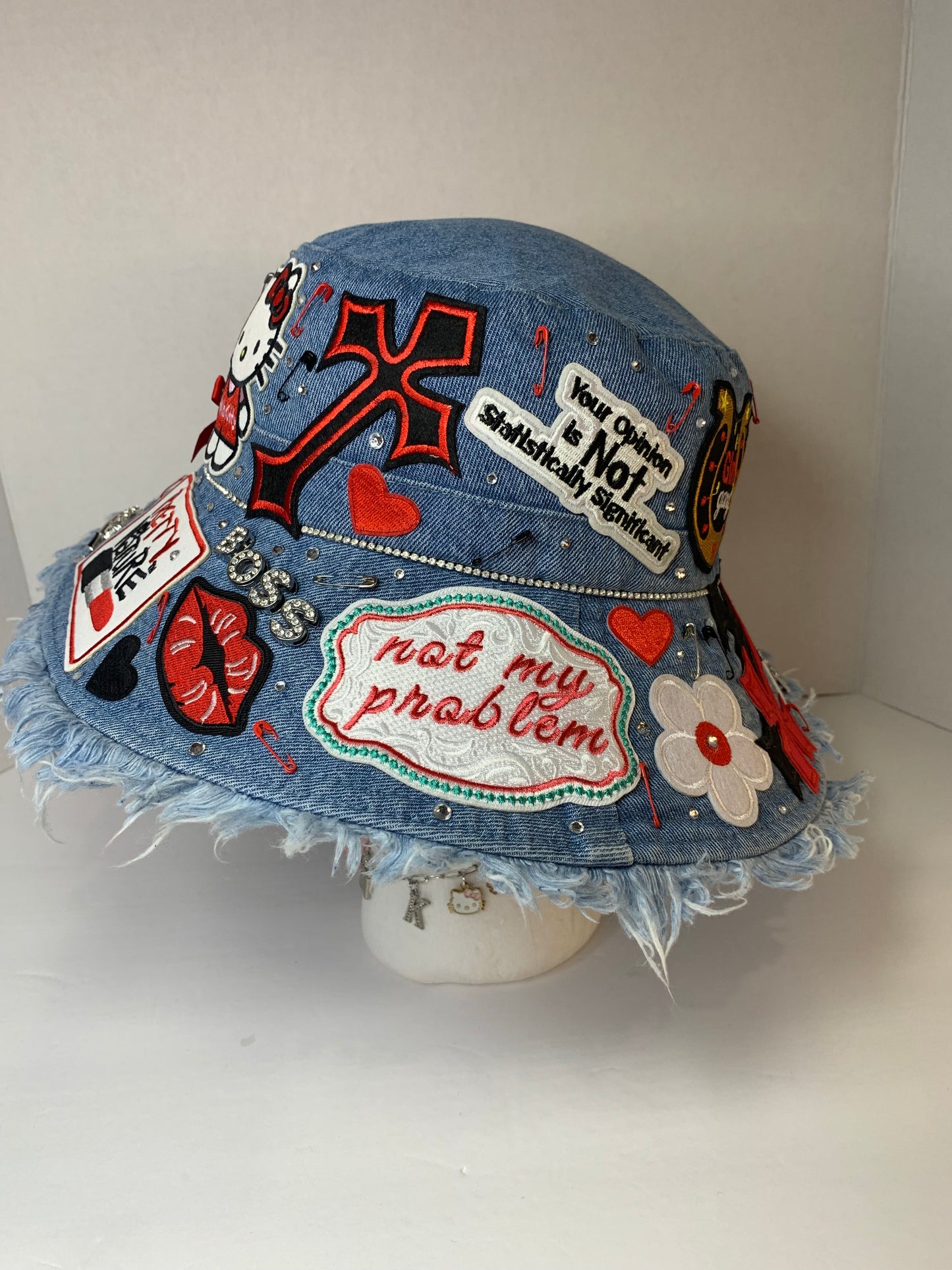 ❤️Super junky bucket hat🎩blue Jean🩵