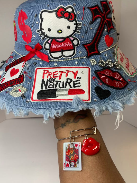 ❤️Super junky bucket hat🎩blue Jean🩵