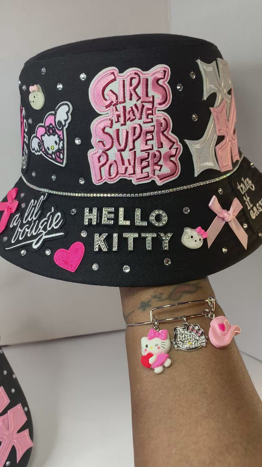 🩷Super junky bucket hat & clogs set🎩hello kitty😘